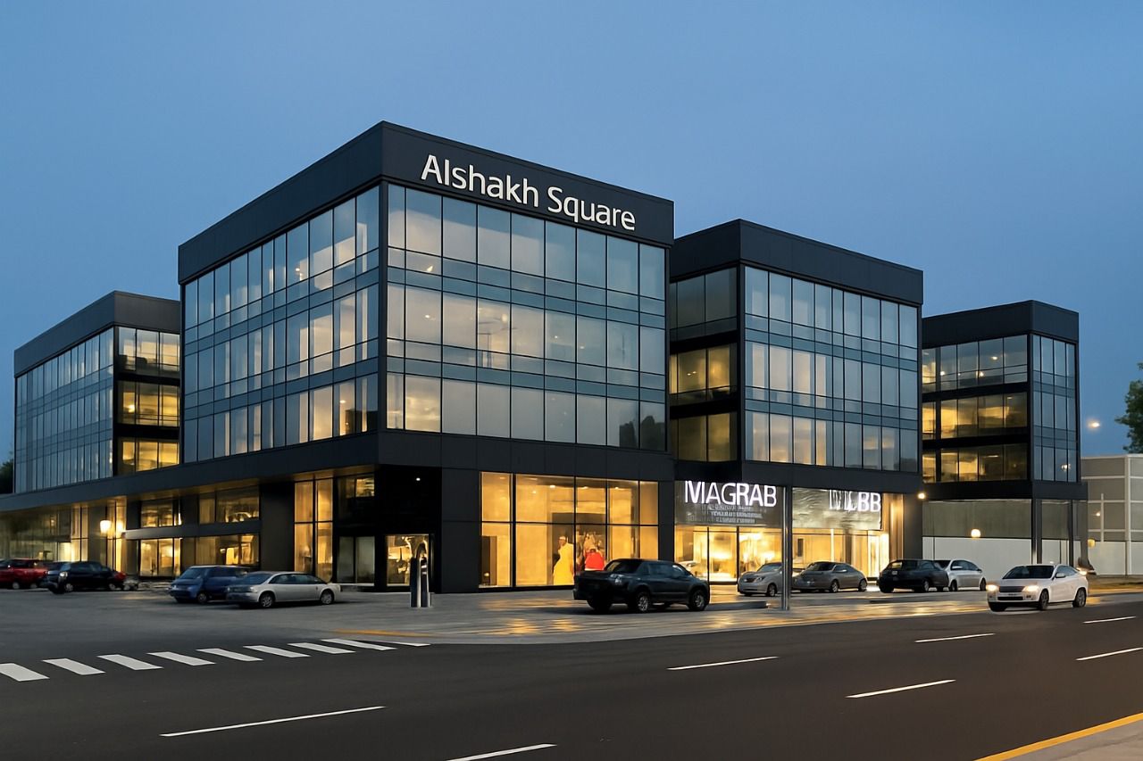 واجهة خارجية لمجمع مربع الشيخ التجاري في الخبر